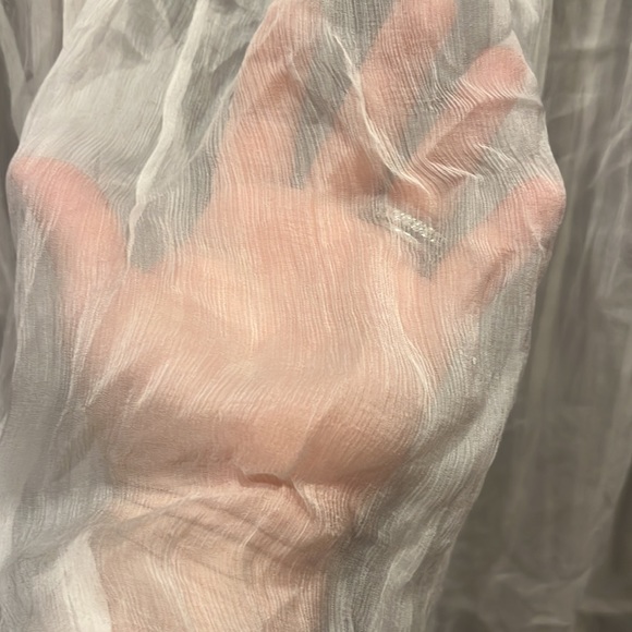 New free people sheer white embroidery long sleeve top - Picture 6 of 6